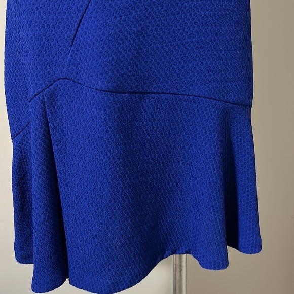 Sandro Paris Blue Reva Crepe Dress Round Neck Fit and Flare Sz M - Picture 5 of 14